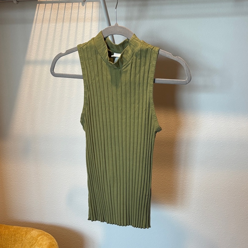 a new day Olive Ribbed Tank Top